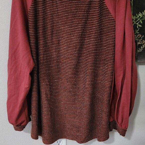 Suzanne Betro 2xl red long balloon sleeve sweater NWOT - Picture 2 of 4